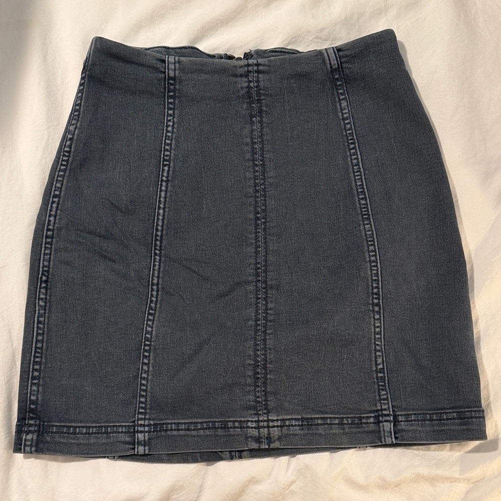 FREE PEOPLE Classic Dark Blue Denim Skirt